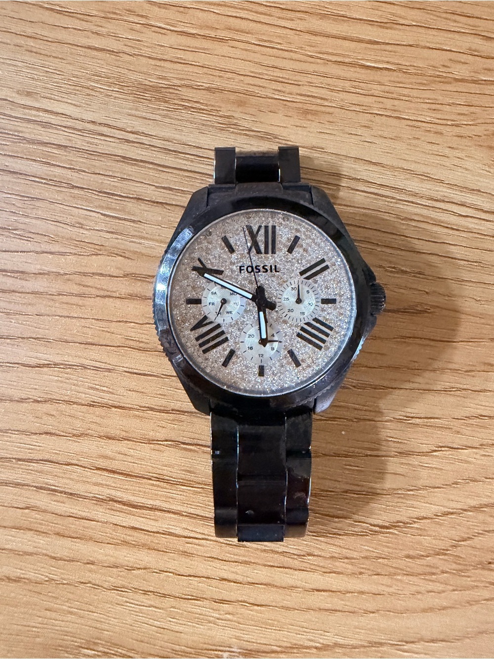 Fossil Black Watch with Sparkling Glitter Dial